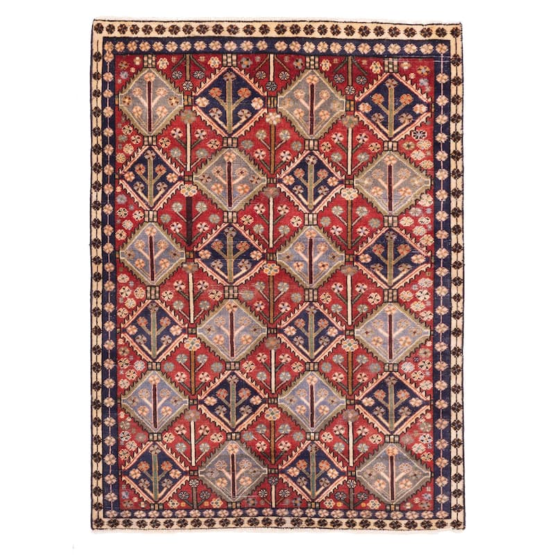 ECARPETGALLERY Hand-knotted Kayseri Vintage Red Wool Rug - 4'5 x 6'5