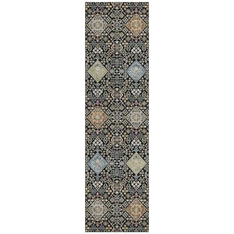 Machine Washable Indoor/ Outdoor Boho Panel Chantille Rug