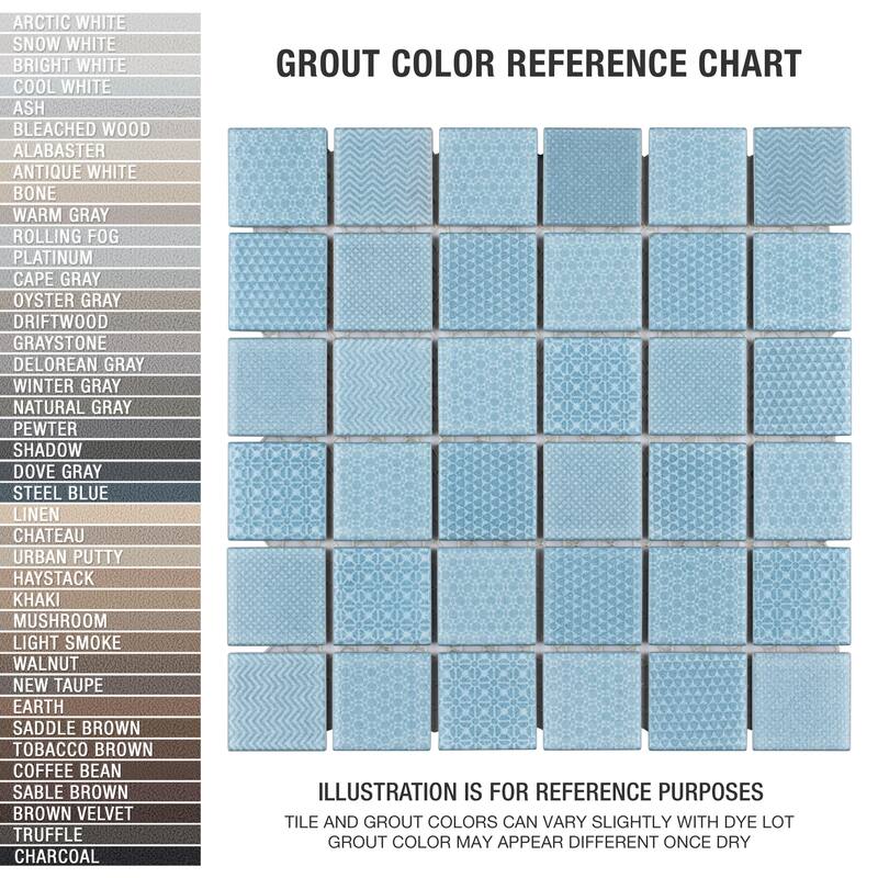 Merola Tile Celadon Aqua 11-5/8" x 11-5/8" Porcelain Mosaic Floor and Wall Tile