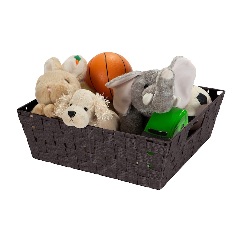Simplify Large Woven Storage Bin in Chocolate - 13"x15"x5"