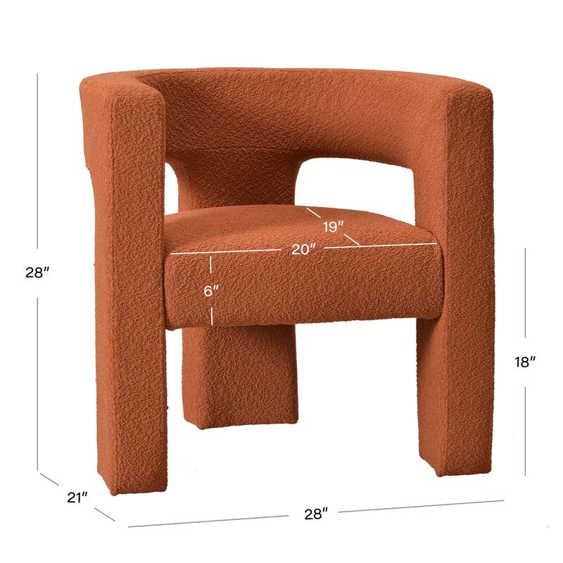 KINWELL 28" Wide Boucle Upholstered Square Armchair (Set of 2)