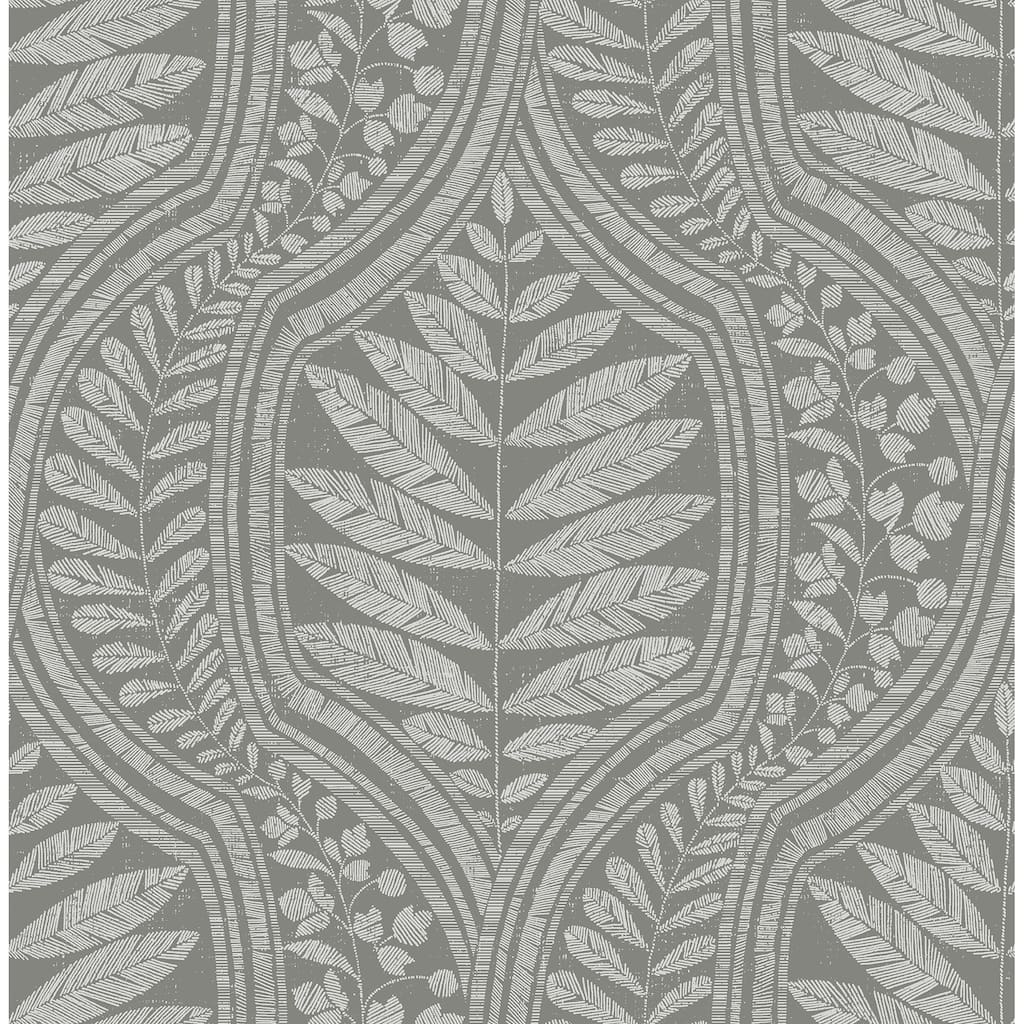 Scott Living Juno Dark Grey Grey Ogee Wallpaper