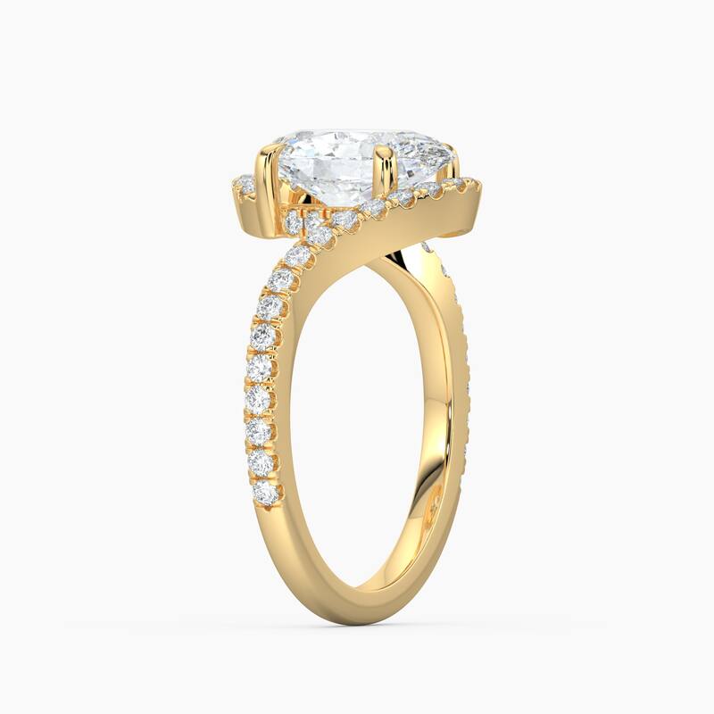 Auriya 14k Gold Oval Lab Grown Diamond Bypass Engagement Ring 1.00 to 5.00 ct. tw. (F-G, VS)