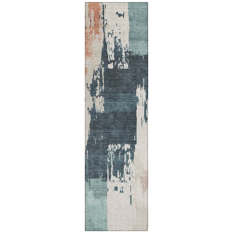 Machine Washable Indoor/ Outdoor Contemporary Fusion Chantille Rug