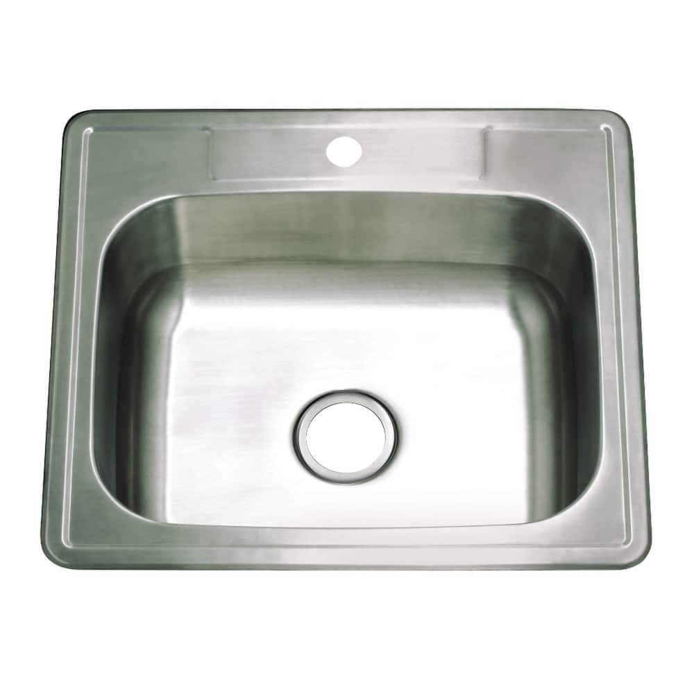 Studio 25-Inch Stainless Steel Self-Rimming 1-Hole Single Bowl Drop-In Kitchen Sink in Brushed