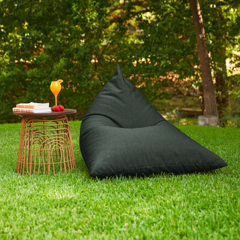 Sorra Home Sunbrella Outdoor Bean Lounger - 54 in W x 38 in W x 21 in H - Cast Ivy