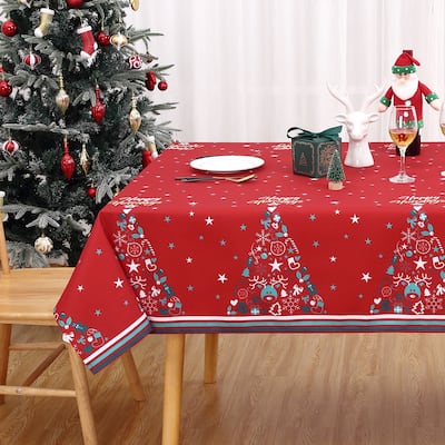 Christmas Holiday Rectangle Fabirc Tablecloth