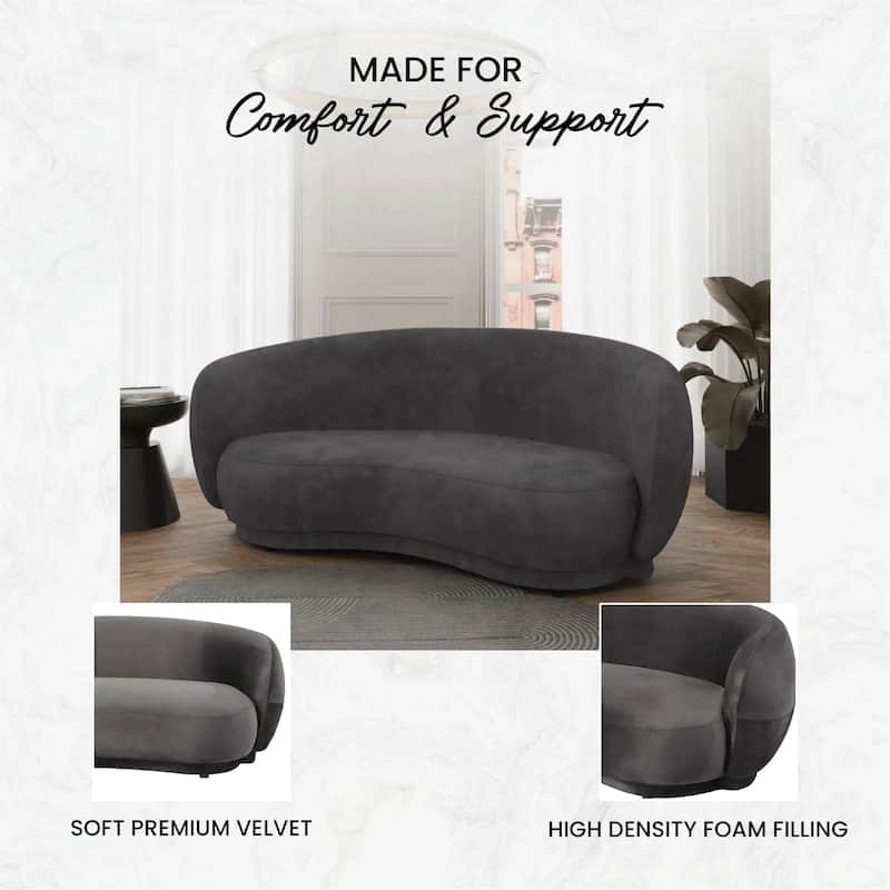 Faze 3 Seater Velvet Upholstered Solid Wood Frame Sofa with Plush Foam Cushions, No Assembly for Living Room, Home Office, Bed