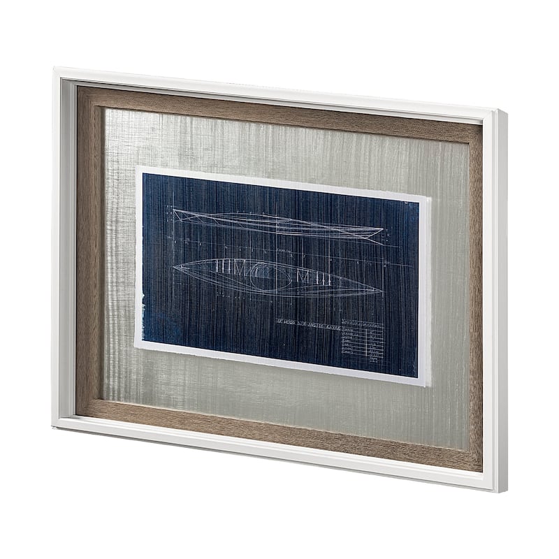 Kayak Blueprint Framed Art Print