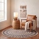preview thumbnail 6 of 36, SAFAVIEH Handmade Natural Fiber Valentien Casual Jute Rug 3' Round - Royal Blue/Natural - Round