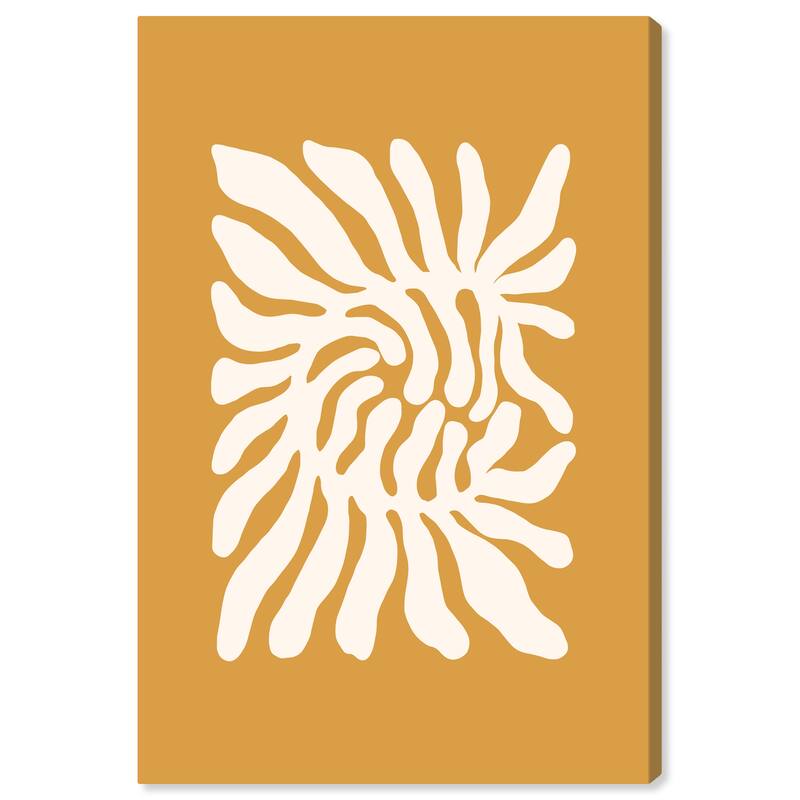 Wynwood Studio Canvas Abstract Fern Poster Brown and Ochre Modern & Contemporary Wall Art Canvas Print