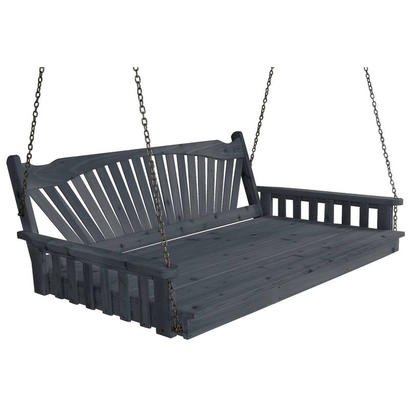 Pine 5' Fanback Swingbed - Charcoal Stain