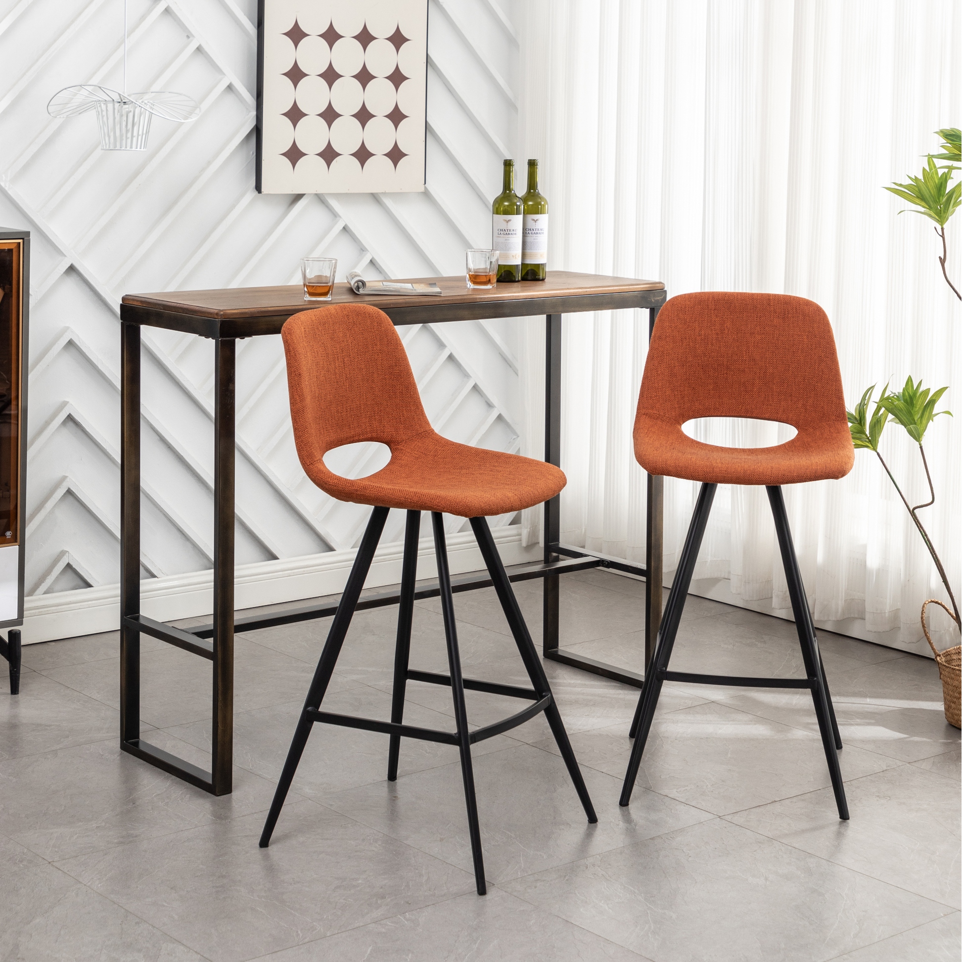 Roundhill Furniture Porth Modern Fabric Kitchen 28.25 Barstools Set of 2 Bed Bath Beyond 39021809