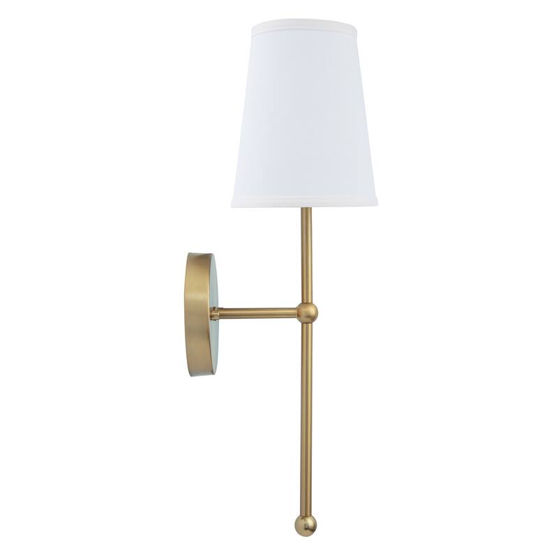 Modern Gold Dimmable 1-Light Wall Sconce with Fabric Shade