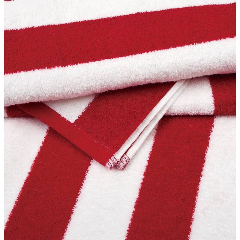 Oceanfront Resort Classic Cabana 4 PACK Beach Towel.