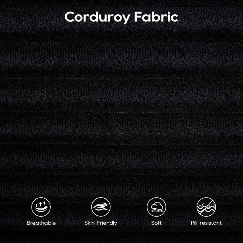 72.05" Corduroy Convertible 2-Seater Sofa with Memory Foam