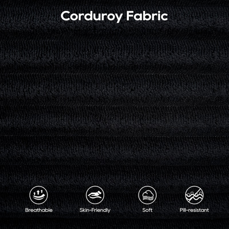 Corduroy 2-in-1 Convertible Loveseat Sofa Upholstered Deep Seat Sofa w2 Pillows Tufted Couch Livingroom Recliner Sofa