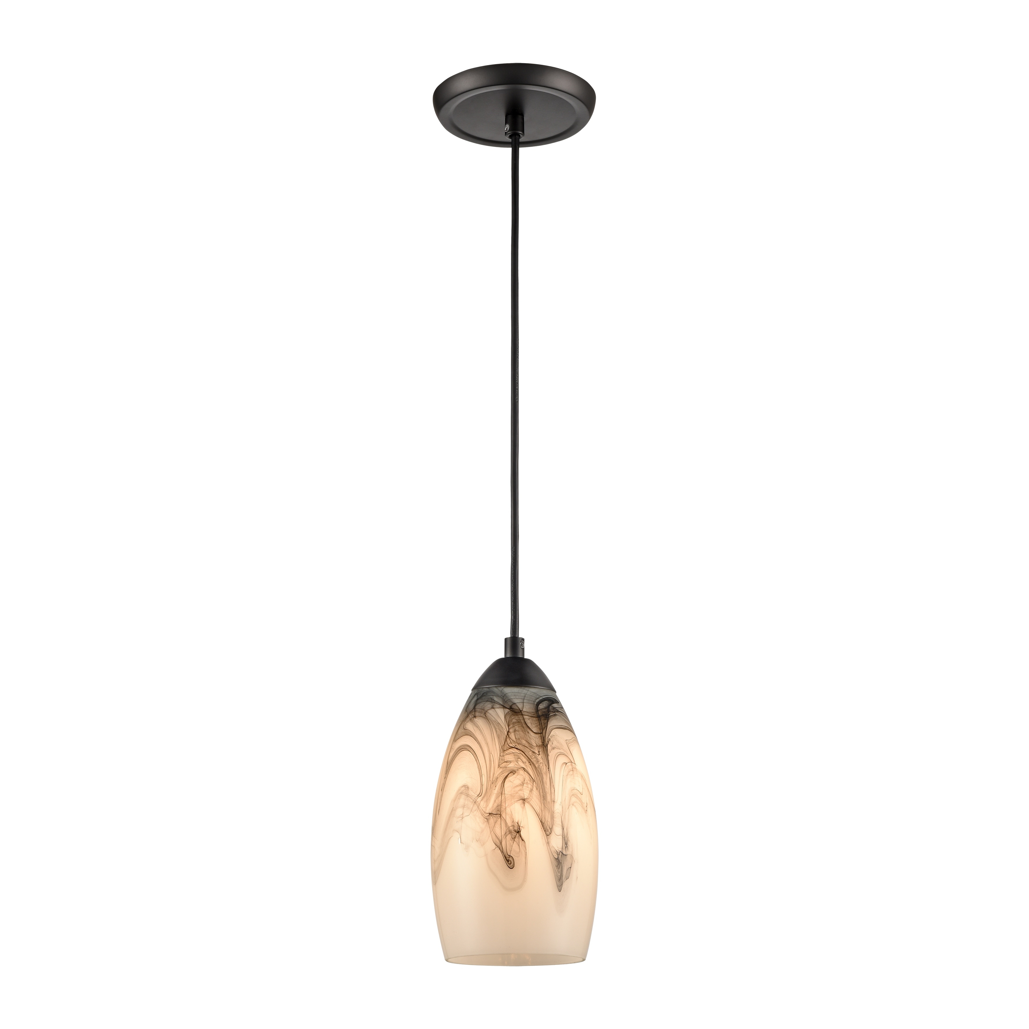 Elk Home Corey Black With Opal Glass 1 Light Pendant