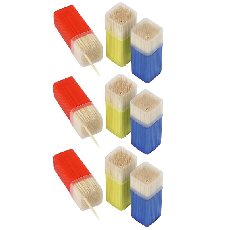 Chef Craft 3pc Toothpick Holder Set with 450 Natural Bamboo Toothpicks - 3 Sets