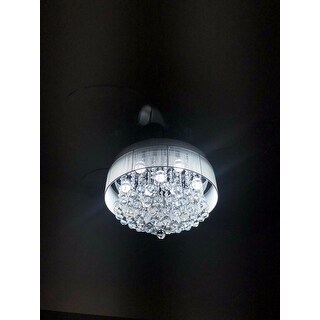 fandelier fan ceiling retractable crystal led modern blades