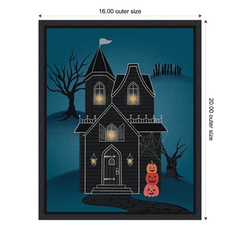 Hometown Halloween II by Softshell Studio Framed Canvas Wall Art Print - Small