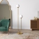 preview thumbnail 10 of 14, Dufrene 2-Light Floor Lamp with Glass Shades Brass