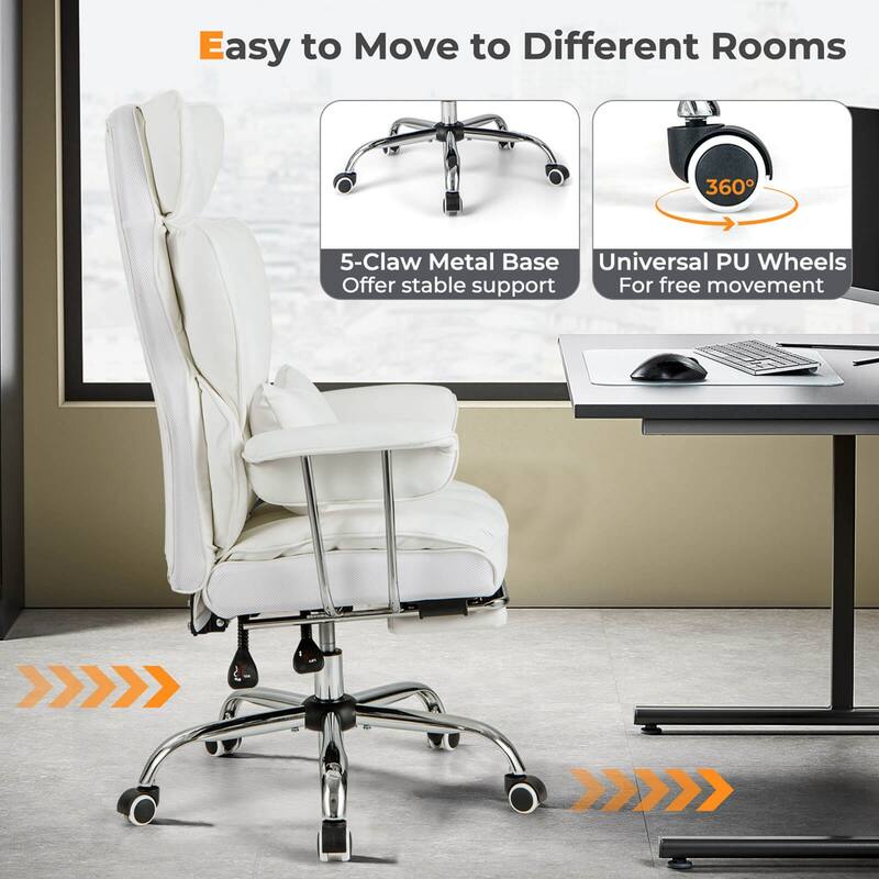 Costway Office Desk Chair Big and Tall Executive Office Chair with - See Details