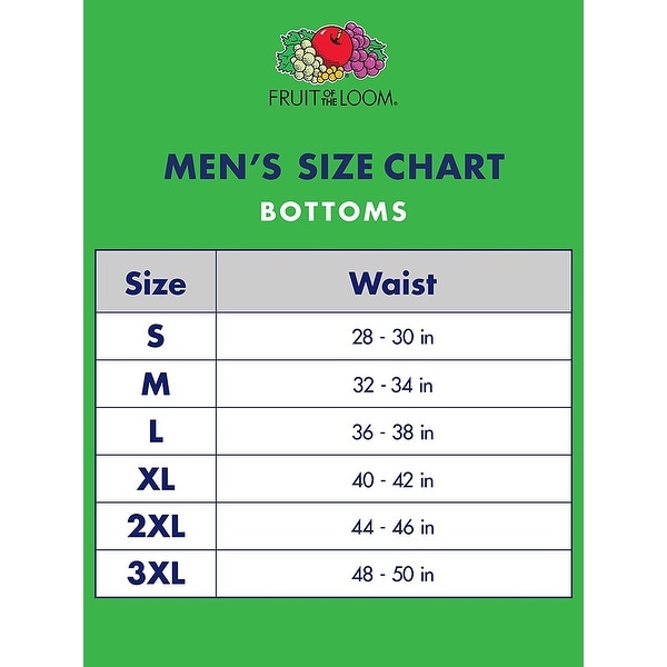Hanes Tagless Boxer Briefs Size Chart