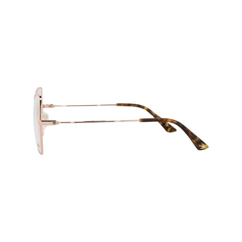 McQ Alexander McQueen Square-Frame Metal Optical Frames, Transparent Lens, Shiny Rose Gold Frame
