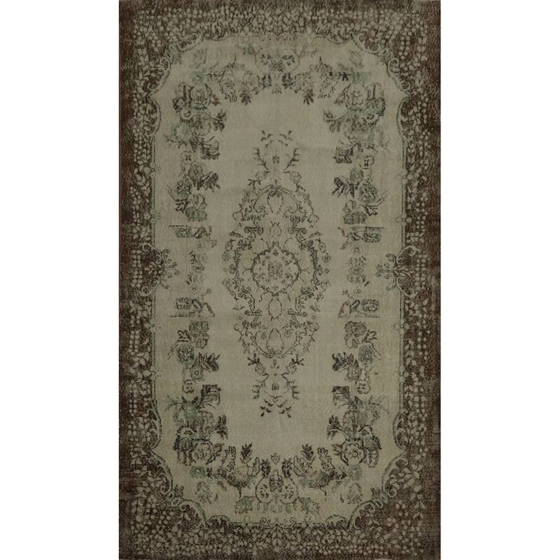 Hand Knotted Oriental 100% Wool Carpet Transitional Floral Beige & Ivories Anatolian Area Rug - 9' 11'' X 6' 2''