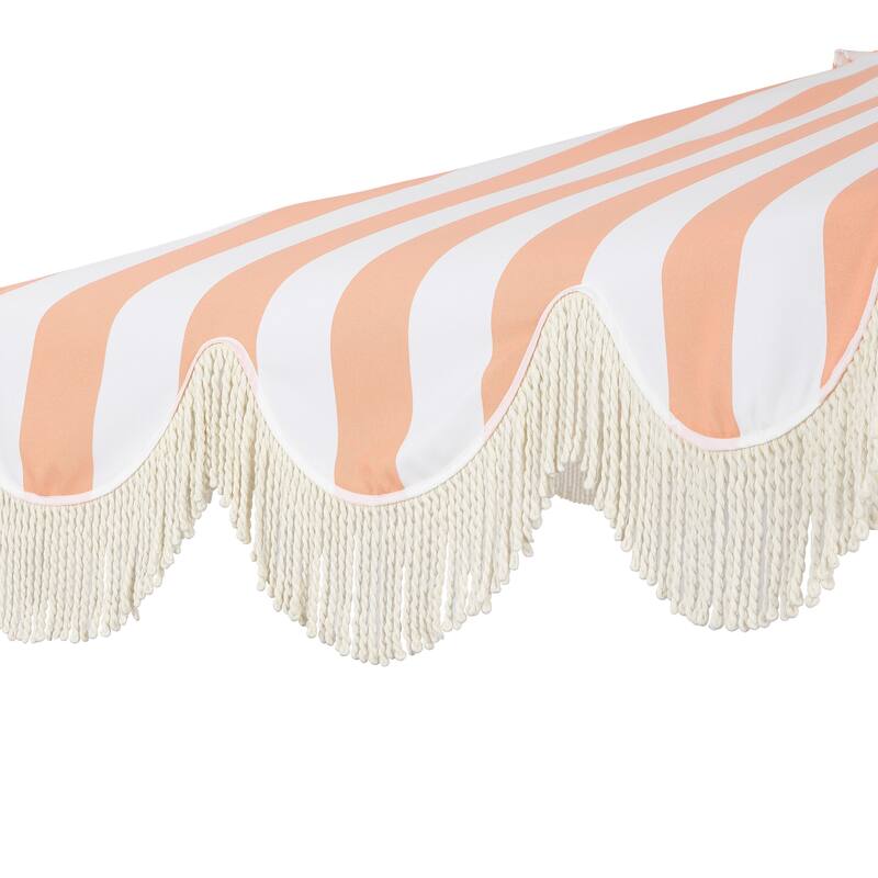 9ft Half Market Umbrella, Scalloped, Crank, Tilt, UV, by JONATHAN Y