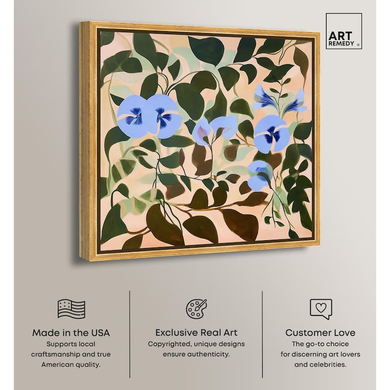 Naive Blue Flowers Canvas by Art Remedy