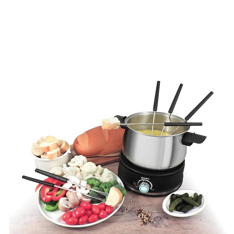 Swissmar Arolla Stainless Steel Electric 3-in-1 Fondue Set