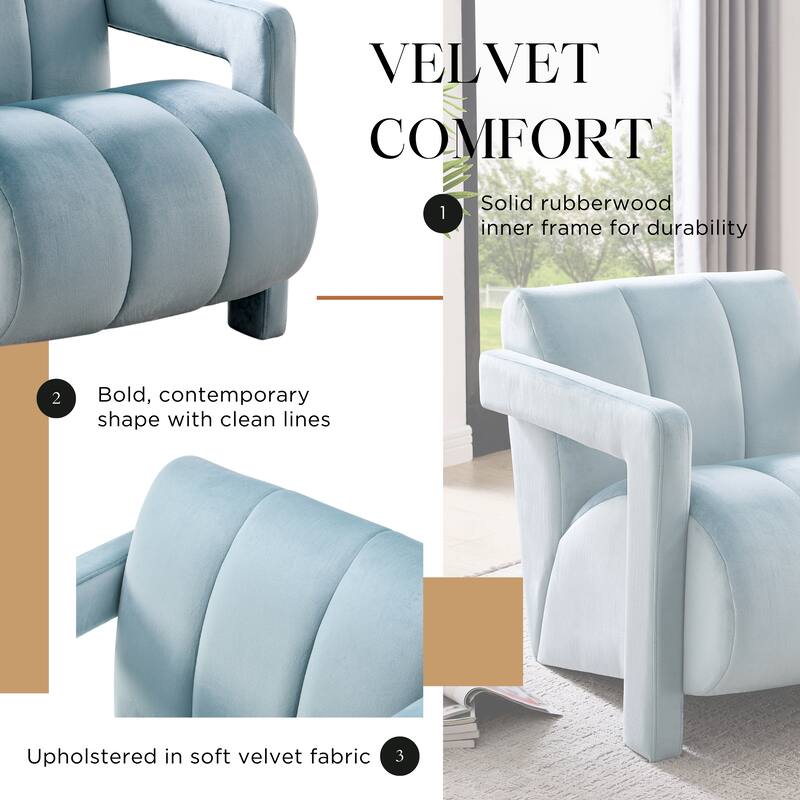 Roundhill Furniture Velmor Contemporary Velvet Accent Armchair