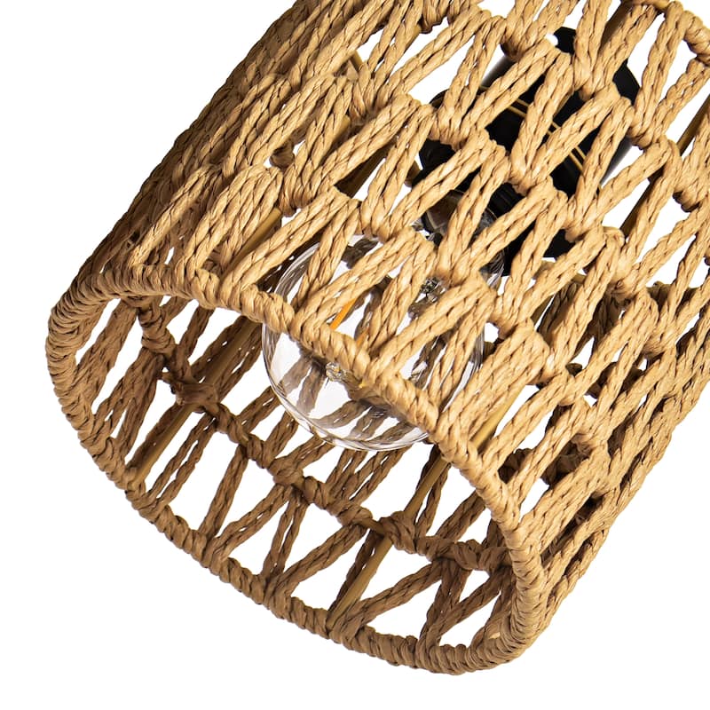 3 Light Rattan Standing Tall Lamp Vintage Floor Lamps