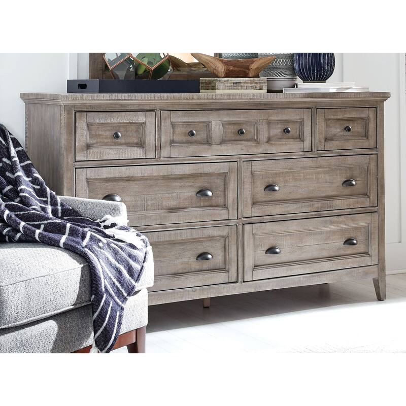 Magnussen Home Paxton Place Dovetail Grey Drawer Dresser With Landscape Mirror
