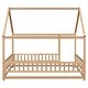 preview thumbnail 11 of 11, Full Size Wooden Bed House Bed with House Roof Frame