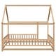 preview thumbnail 24 of 50, Kids and Baby Full Size Wooden Bed House Bed with House Roof ,Fence Guardrails