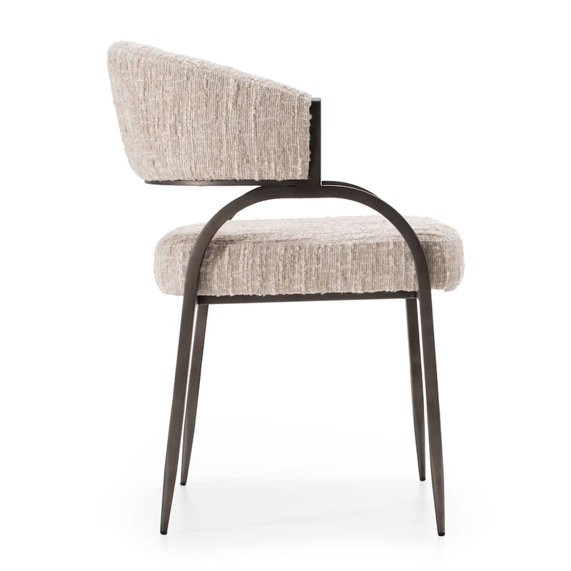Modrest Kobe Modern Beige Fabric Dining Chair