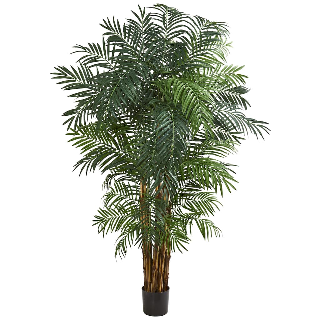 Artificial Majesty Palm Tree 7ft Indoor Tropical Decor, Realistic Green Fronds, Large Floor Plant for Home Office
