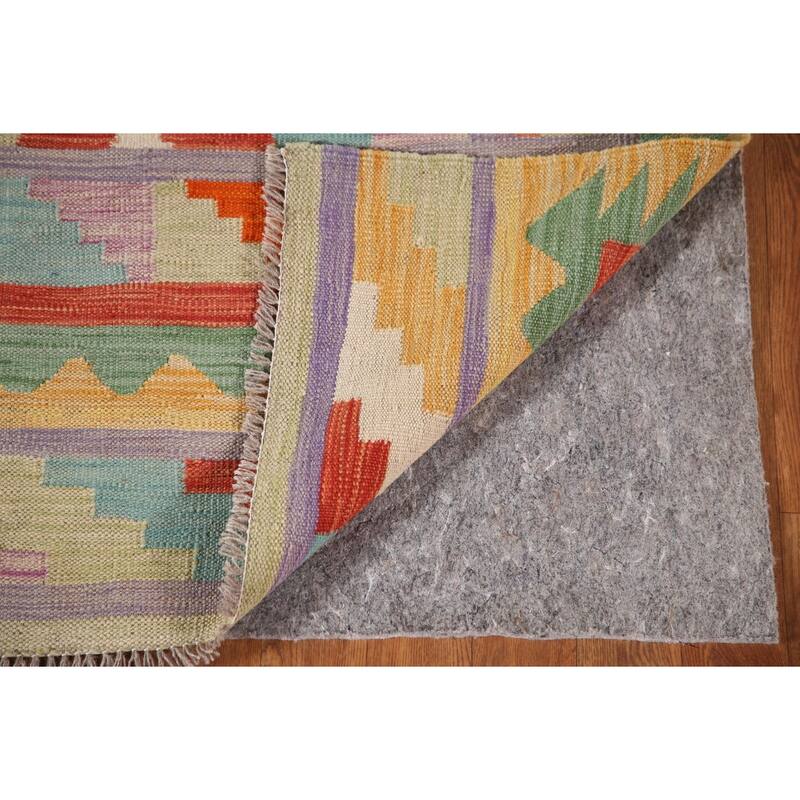 Southwestern Kilim Accent Rug Reversible Flatweave Wool Carpet - 3'4"x 4'11"