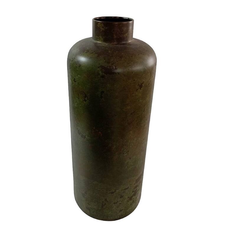 Med Iron Green Patina Vase H 24" & Dia 9.7" - GREEN PATINA