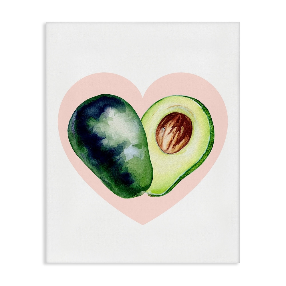 Stupell Heart Shaped Avocado Canvas Wall Art Design By Lil' Rue