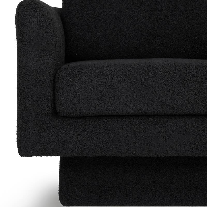 Boucle Swivel Chair with Thick Cushion