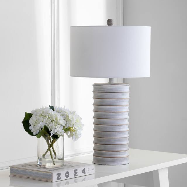 SAFAVIEH Lighting Melina Grey LED Table Lamps (Set of 2) - 16"x16"x28.5"