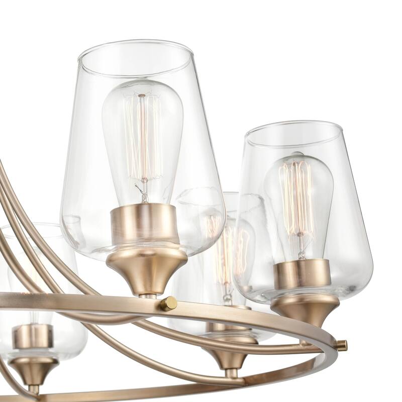 Millennium Lighting Ashford 8 Light Modern Gold Chandelier Ceiling Fixture with Clear Glass Shades