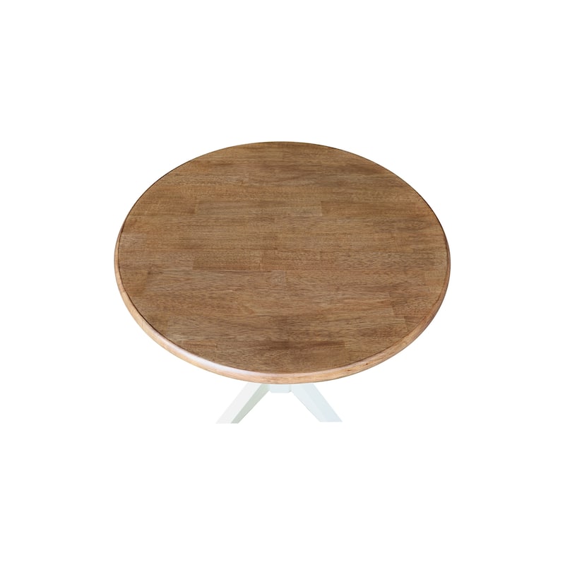 International Concepts Solid Wood 36" Round Pedestal Dining Table