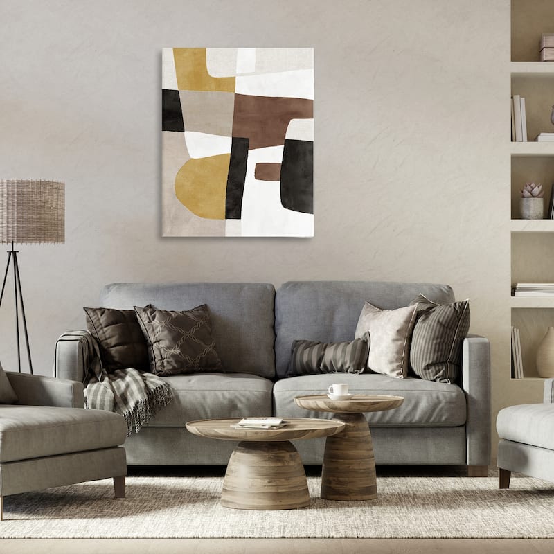 Stupell Abstract Shapes in Earth Tones Canvas Wall Art Design By Amber Sterling