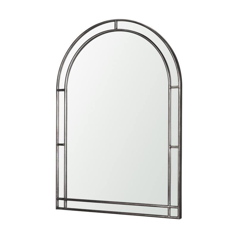Tiffany is a sophisticated double arched metal framed mirror in a striking brushed black finish. - 34.3L x 1.5W x 48.3H