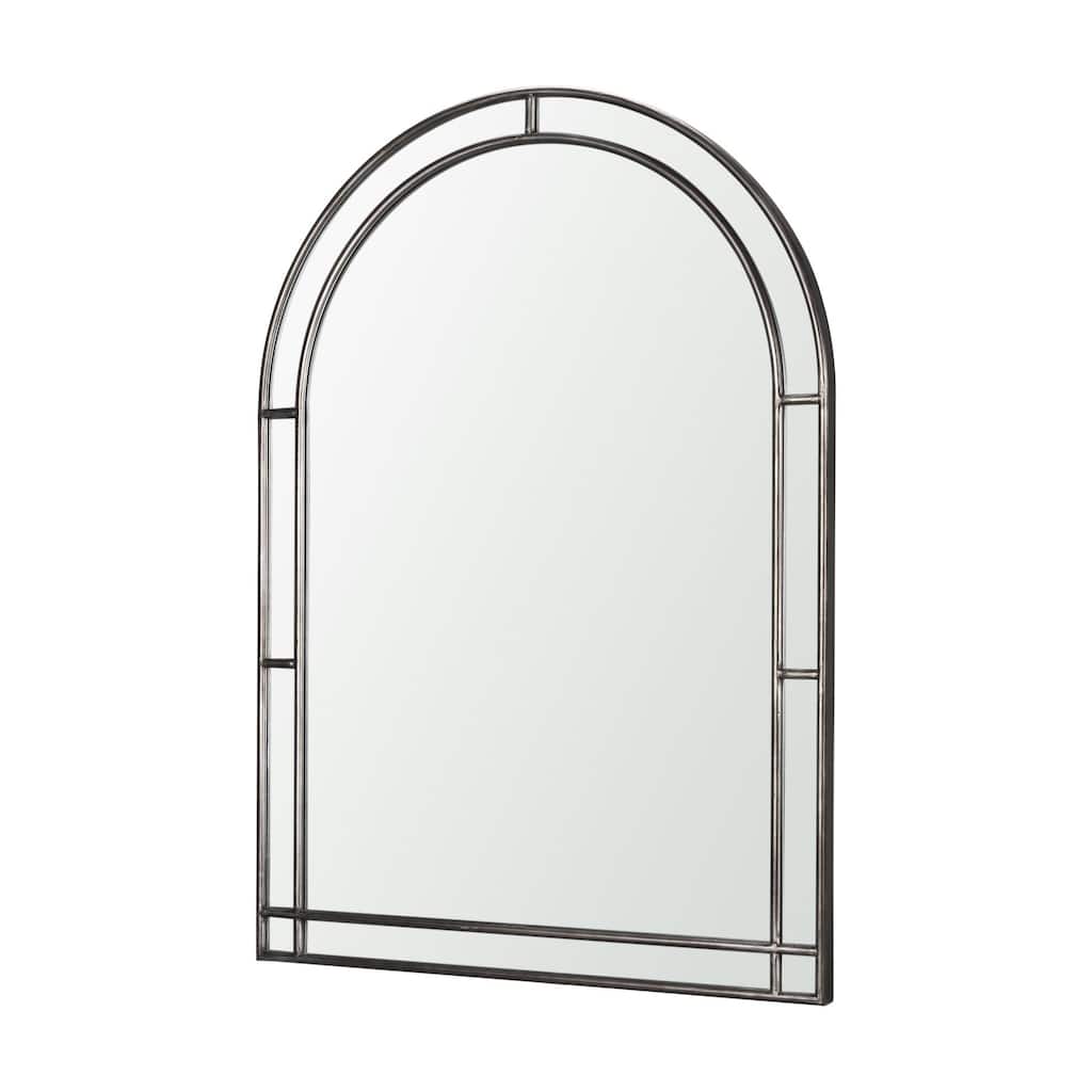 Tiffany is a sophisticated double arched metal framed mirror in a striking brushed black finish. - 34.3L x 1.5W x 48.3H